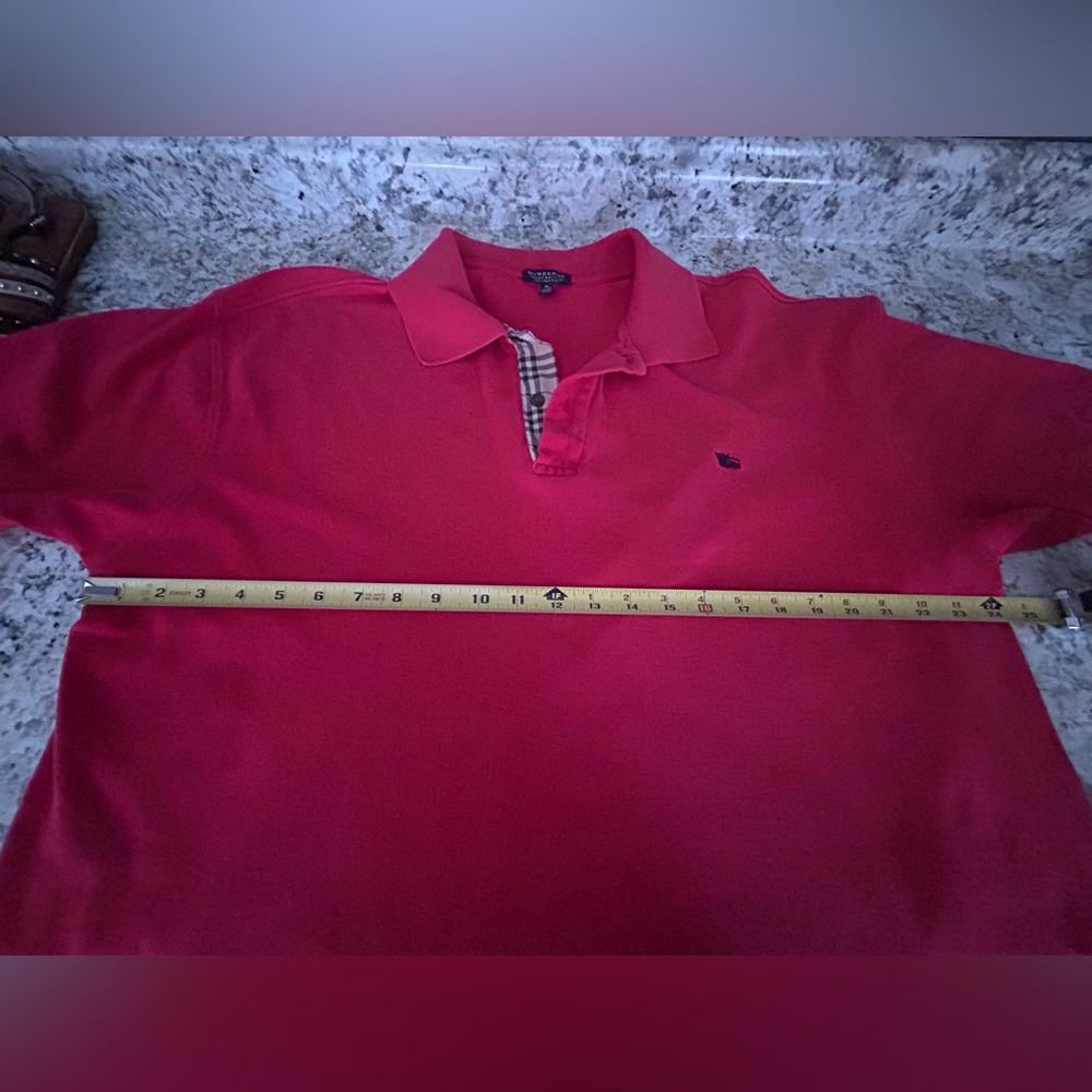 Men’s Burberry Red Cotton Pique’ Polo Shirt Classic Vintage Size XL - Picture 13 of 14